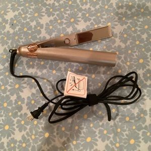 TYME all-in-one curling and straightening iron; rose gold